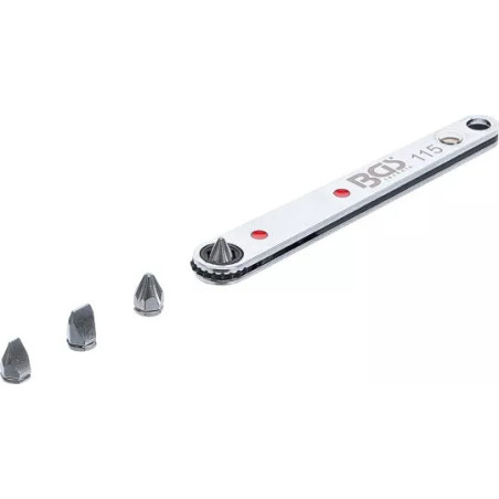 Cliquet à embout spécial, ultra mince | 6,3 mm (1/4") | avec 4 embouts spéciaux