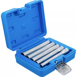 Jeu de douilles, hexagonales, extra longues | transmission par carré femelle 10 mm (3/8") | 8 - 14 mm | 5 pièces