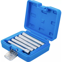 Jeu de douilles, hexagonales, extra longues | transmission par carré femelle 10 mm (3/8") | 8 - 14 mm | 5 pièces