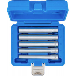 Jeu de douilles, hexagonales, extra longues | transmission par carré femelle 10 mm (3/8") | 8 - 14 mm | 5 pièces