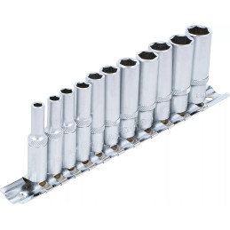 Jeu de douilles, six pans, longues | 6,3 mm (1/4") | 11 pièces