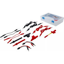 Assortiment de câbles de mesure et d’accessoires pour pointes de sondes | pour multimètre | 15 pièces