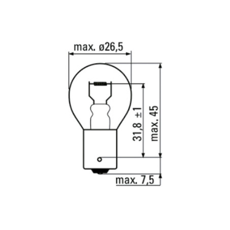 AMPOULE OBN 2 POLOS 12V 21/5W BAY15D ( 10 CS )