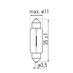 LAMPE OBN 12V 5W SV8,3 11X31 ( 10 PCS )