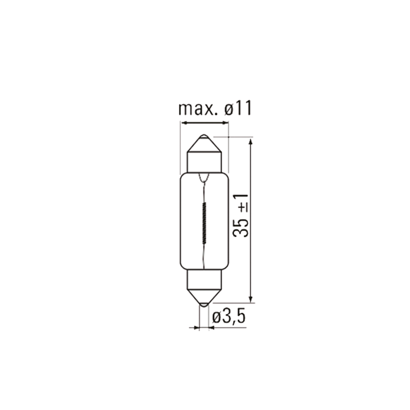 LAMPE OBN 12V 5W SV8,3 11X31 ( 10 PCS ) LAMPE OBN 12V 5W SV8,3 11X31 ( 10 PCS )