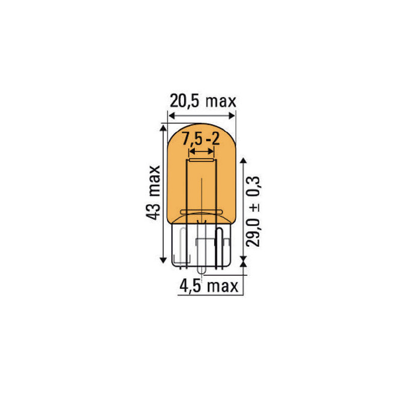 LAMPE OBN 21W 12V T20 AMBAR ( 10 PCS ) LAMPE OBN 21W 12V T20 AMBAR ( 10 PCS )