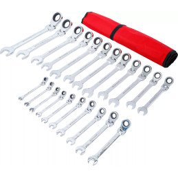 Jeu de clés mixtes à cliquet | têtes flexibles | 6 - 32 mm | 22 pièces