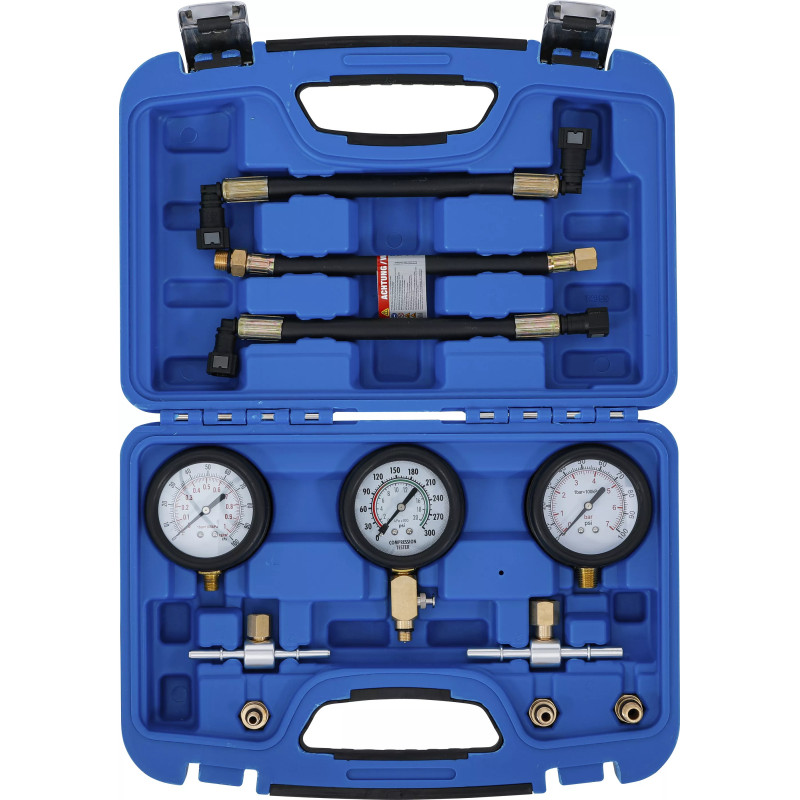 Jeu de testeurs de pression de carburant et de compression | pour motos | 11 pièces Jeu de testeurs de pression de carburant et de compression | pour motos | 11 pièces