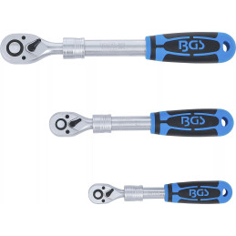 Jeu de cliquets | extensible | 6,3 mm (1/4") - 10 mm (3/8") - 12,5 mm (1/2") | 3 pièces