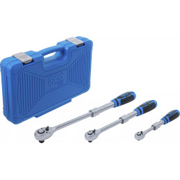 Jeu de cliquets | extensible | 6,3 mm (1/4") - 10 mm (3/8") - 12,5 mm (1/2") | 3 pièces