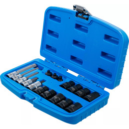 Jeu de douilles à embouts et de douilles pour étrier de frein | 17 pièces