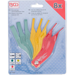 Jeu de calibres d’usure de plaquettes de frein | aluminium| 8 pièces