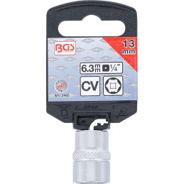 Douille pour clé, six pans | (1/4") | 13 mm