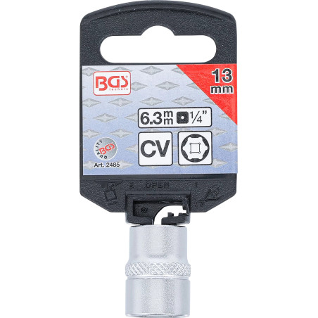 Douille pour clé, six pans | (1/4") | 13 mm