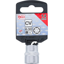 Douille pour clé, six pans | 6,3 mm (1/4") | 14 mm