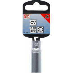 Douille pour clé, six pans, longue | 6,3 mm (1/4") | 12 mm