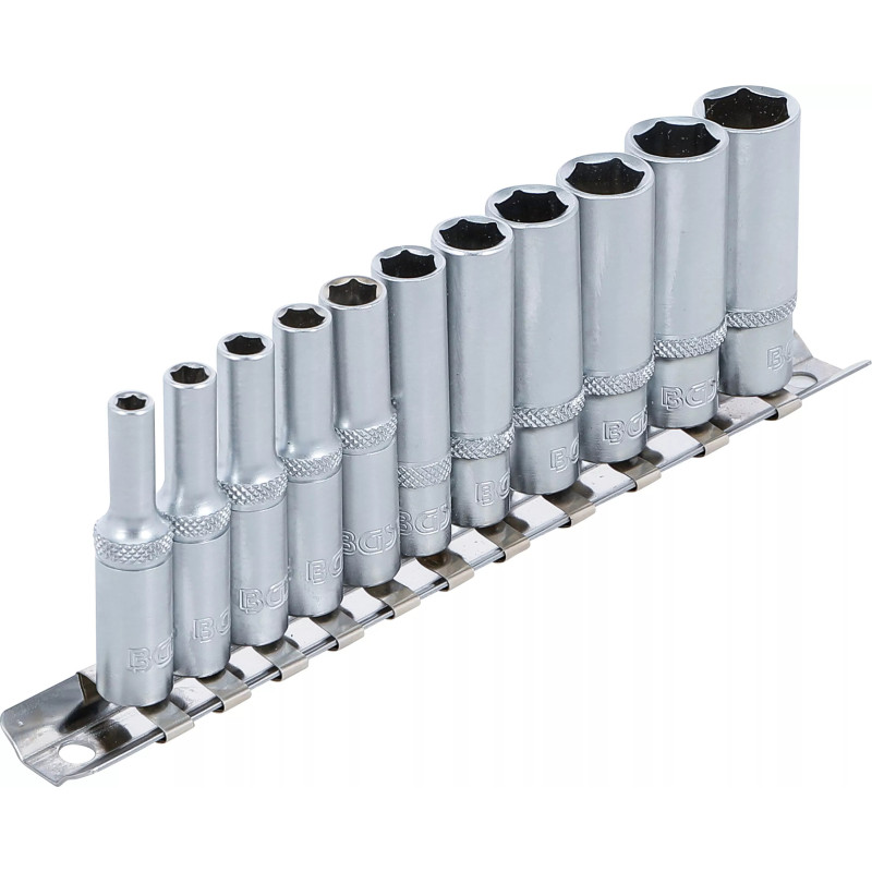 Jeu de douilles, six pans, longues | 6,3 mm (1/4") | 4 - 13 mm | 11 pièces