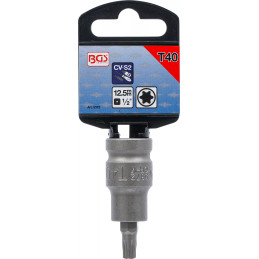 Douille à embouts à choc | longueur 55 mm | 12,5 mm (1/2") | profil T (pour Torx) T40