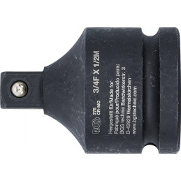 Adaptateur de clé à douille à choc | femelle 20 mm (3/4") - mâle 12,5 mm (1/2")