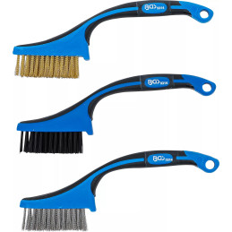Assortiment de brosses | nylon, laiton, acier inoxydable | 165 mm | 3 piéces