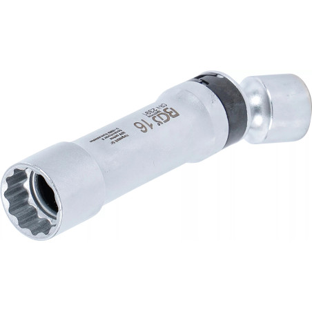 Douille articulée à bougie douze pans avec ressort de retenue | 10 mm (3/8") | 16 mm