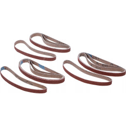 Jeu de bandes à poncer | pour art. 8853 | 10 mm x 330 mm | K 60 - 80 - 120 | 12 pièces