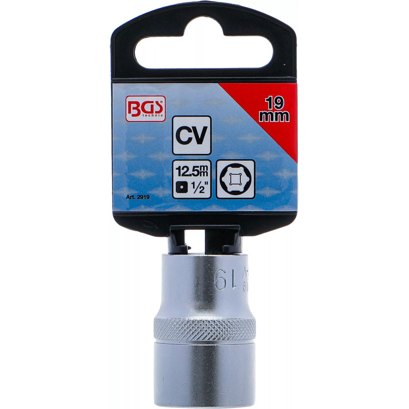 Douille pour clé, six pans | 12,5 mm (1/2") | 19 mm