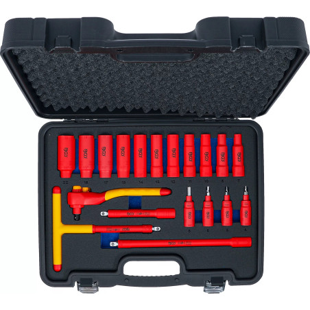 Jeu de douilles à embouts et de douilles conformes VDE | transmission par carré femelle 10 mm (3/8") | 19 pièces