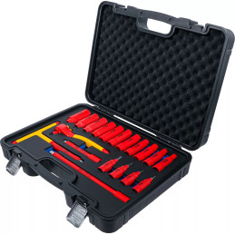 Jeu de douilles à embouts et de douilles conformes VDE | transmission par carré femelle 10 mm (3/8") | 19 pièces