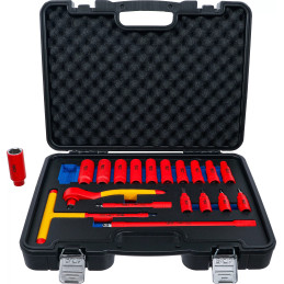 Jeu de douilles à embouts et de douilles conformes VDE | transmission par carré femelle 10 mm (3/8") | 19 pièces