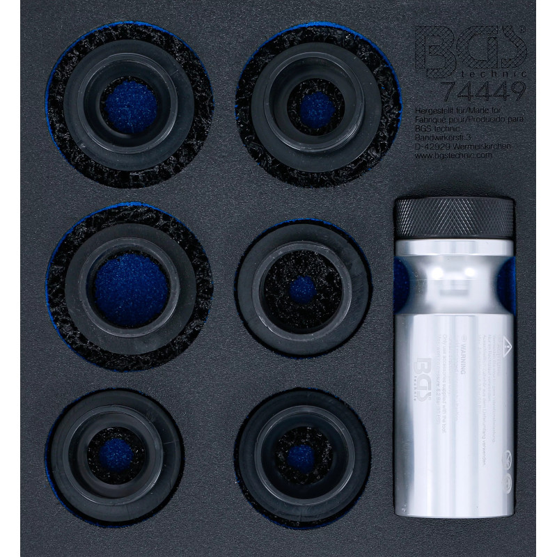 Insert de servante d’atelier 1/6 : jeu de meules de moyeu | pour goujons et boulons d’écrous de roues | 7 pcs.