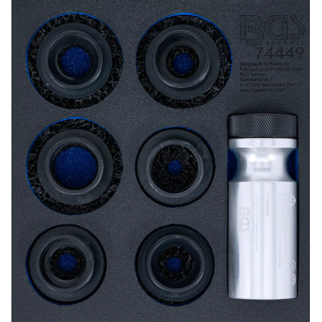 Insert de servante d’atelier 1/6 : jeu de meules de moyeu | pour goujons et boulons d’écrous de roues | 7 pcs.