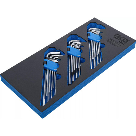 Jeu de clés allen | extra long | profil T (pour Torx), profil T (pour Torx) avec perçage, six pans intérieurs | 27 pièces