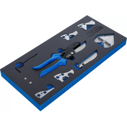 Insert de servante d’atelier 1/3 : jeu de ciseaux multifonctions / à onglet | pour tuyaux en matière plastique | 8 pièces