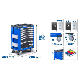 Servante d'atelier | 7 tiroirs | vide