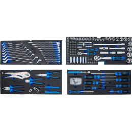 Caisse à outils métallique | 3 tiroirs | avec 143 outils