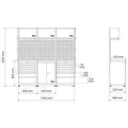 Système d'unité murale | Kit de démarrage | bois | 3 modules