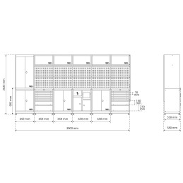 Système d'unité murale | compact | bois | 6 modules