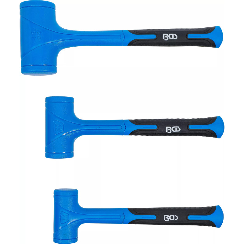 Jeu de maillets de débosselage | anti rebonds | Ø 47 / 55 / 65 mm | 450 / 765 / 1275 g | 3 pièces