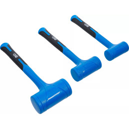 Jeu de maillets de débosselage | anti rebonds | Ø 47 / 55 / 65 mm | 450 / 765 / 1275 g | 3 pièces