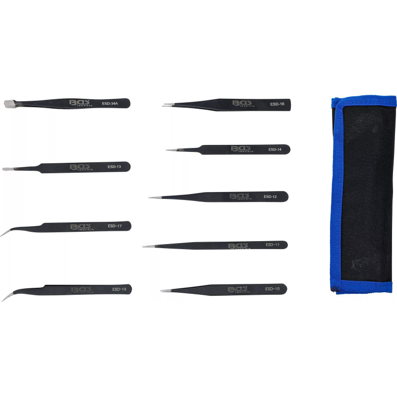 Jeu de pincettes en acier inoxydable | 9 pièces