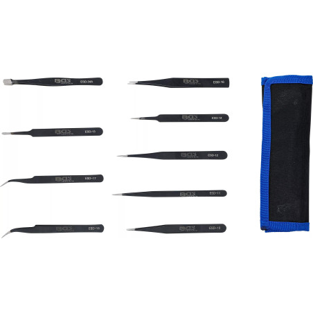 Jeu de pincettes en acier inoxydable | 9 pièces