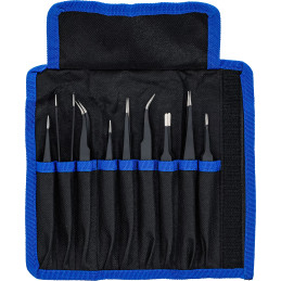 Jeu de pincettes en acier inoxydable | 9 pièces