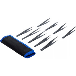 Jeu de pincettes en acier inoxydable | 9 pièces