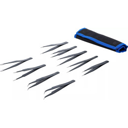 Jeu de pincettes en acier inoxydable | 9 pièces