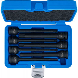 Jeu de douilles à embouts à choc | longueur 150 mm | 12,5 mm (1/2") | six pans femelle 5 - 14 mm | 7 pcs.