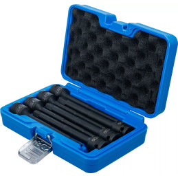 Jeu de douilles à embouts à choc | longueur 150 mm | 12,5 mm (1/2") | six pans femelle 5 - 14 mm | 7 pcs.