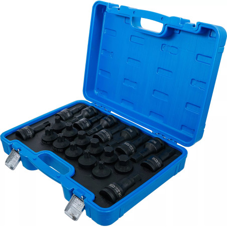 Jeu de douilles à embouts à choc | 20 mm (3/4") | six pans femelle, Profil T (pour Torx) | 22 pièces