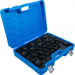 Jeu de douilles à embouts à choc | 20 mm (3/4") | six pans femelle, Profil T (pour Torx) | 22 pièces