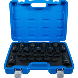 Jeu de douilles à embouts à choc | 20 mm (3/4") | six pans femelle, Profil T (pour Torx) | 22 pièces